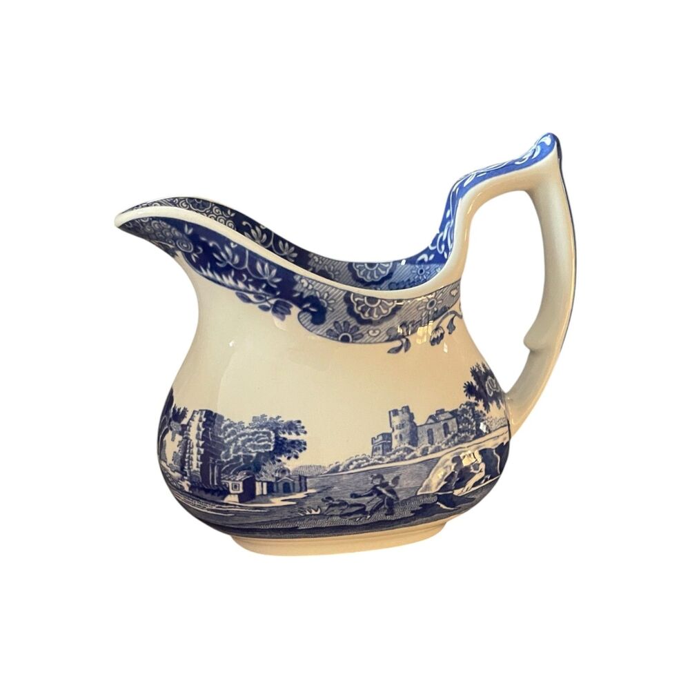 Vintage Spode Blue Italian Transferware Creamer/Milk Jug Blue and White